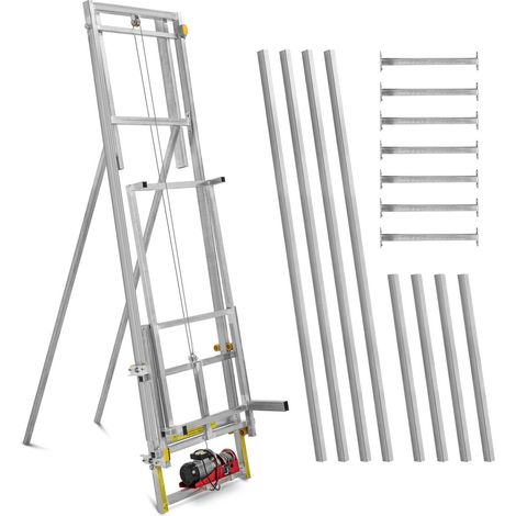 MSW – Monte-matériaux 10 m jusqu'à 300 kg – Version verticale pour toits plats – Moteur 1500W – Charge rapide 12 m/min (1/5)
