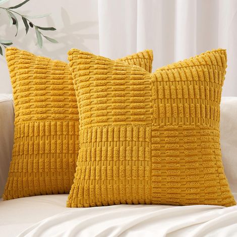 Deux housses de coussin de canapé bohèmes, décoratives, patchwork de grains de maïs, idéales pour la décoration intérieure, 45 x 45 cm. (1/5)