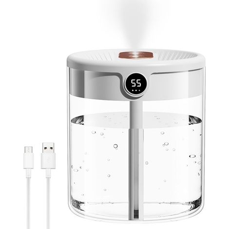 Humidificateur de Chambre, 2L/20H Humidificateurs pour Chambre Simple, Humidificateur d\'air Chambre automatique avec veilleuse (1/4)
