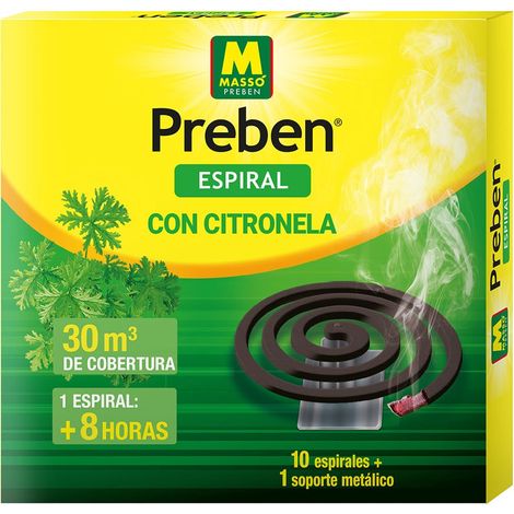 Spirales Anti-moustiques Citronnelle Protection Efficace à La Citronnelle - Massó