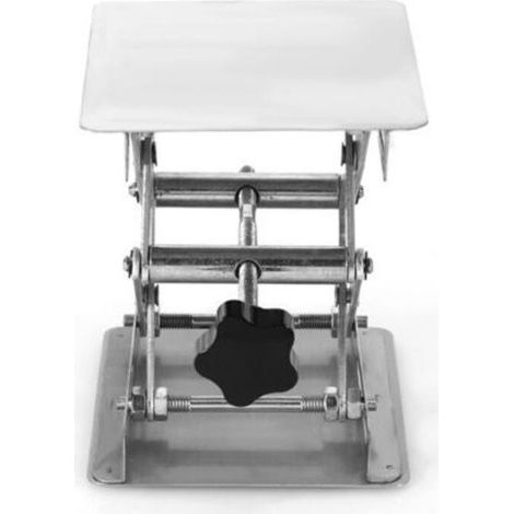 les plates-formes de levage d'ascenseur de laboratoire de 100X100mm tiennent l'acier inoxydable de ciseaux de support (1/5)