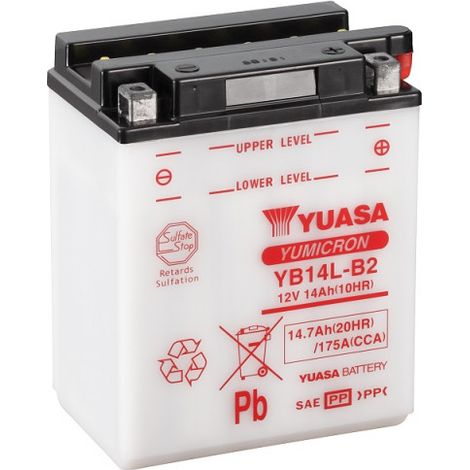Batterie moto YUASA YB14L-B2 12V 14.7AH 175A (1/6)
