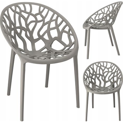 Chaise ALBERO, plastique, gris