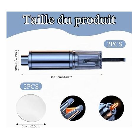 Marteau de Secours Voiture avec Coupe Ceinture Brise Vitre, Outil d'urgence Portable pour Sauvetage Rapide, Brise Glace Auto avec Verre de Test, Accessoire de Sécurité Indispensable (1/4)
