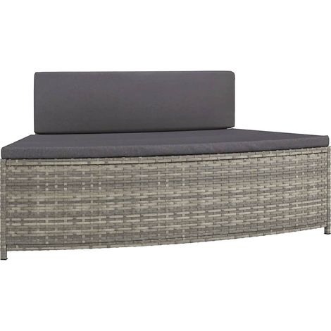 vidaXL Panche per Spa con Cuscini 2 pz in Polyrattan Grigio