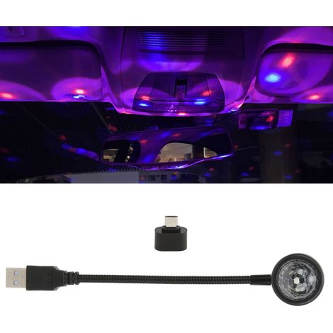 Lumières d'ambiance décoratives pour voiture, projecteur de ciel étoilé LED portable, projecteur de voiture, boule lumineuse magique, micro Android (1/5)