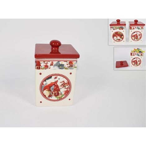 Barattolo contenitore natalizio babbo natale per addobbi decorazione idea regalo (1/5)