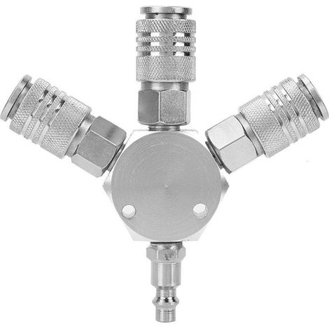 Way Pneumatic Manifold, 1/4'' F-NPT Pneumatic Connector, Air Hose Manifold Splitter Adapter, 12020mm Quick Connector (1/5)