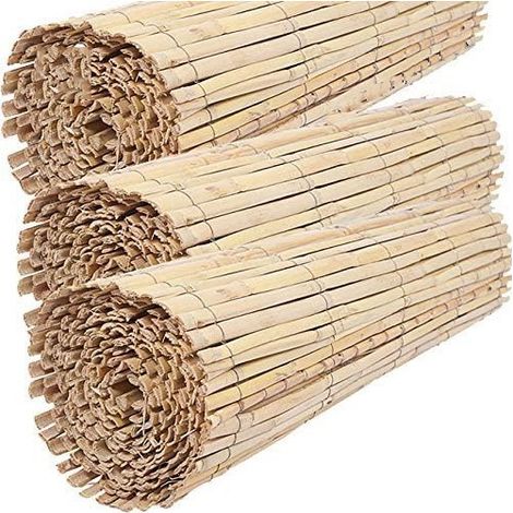 Suinga – Pack de 3 canisses fendues en roseau naturel 2 x 5 m – 95% d'occultation – Résistantes aux intempéries – Pour délimitation et ombrage
