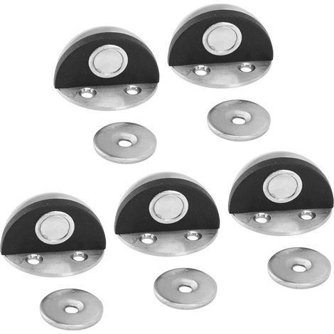 Set mit 5 Türgriffen aus Edelstahl und Gummi für Schlafzimmer und Badezimmer (1/5)