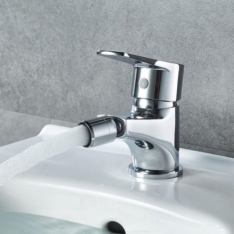 Bidet Lavabo Bec Bas, Robinet de Salle de Bains, Chromé, Argent (1/5)