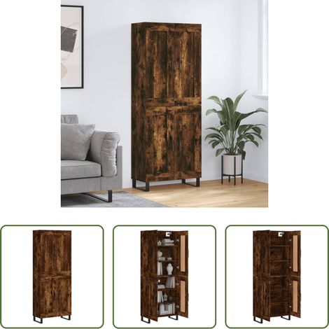 Credenza in legno multistrato -  Credenza Rovere Fumo  69,5x34x180 cm in Legno Multistrato