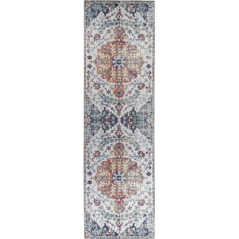 Tapis Design Motif Oriental Vintage 60 x 200 cm Polyester Multicolore Enayam (1/5)