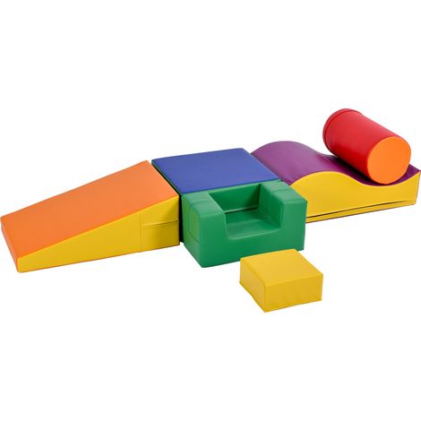 Juego de bloques blandos infantiles de 6 piezas para trepar, gatear y deslizarse en PU y EPE HOMVRA (1/5)