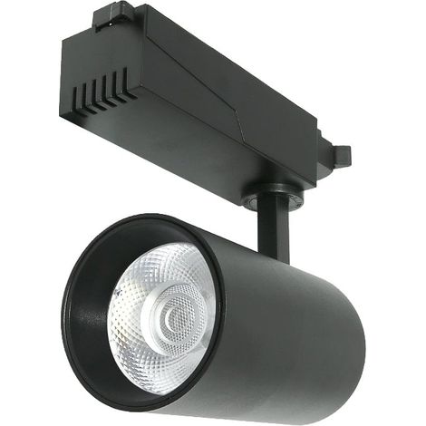 IluminaShop - Foco LED para Carril ProFast Negro 30W Monofasico  Blanco Frio 6000K (1/4)
