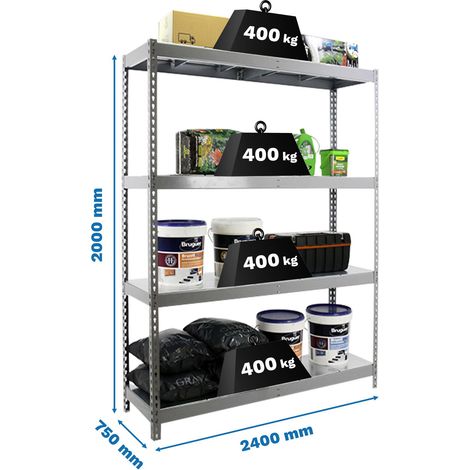 Estantería SIMONRACK Simonforte 2407-4 metal gris/galva