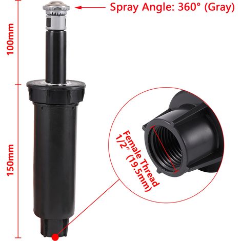 -2597 Arroseur escamotable enterré, orientable à 360° et 45°270°, filetage interne 1/2", pour l'irrigation de jardin et de pelouse, arroseur à dispersion rotatif (1/5)