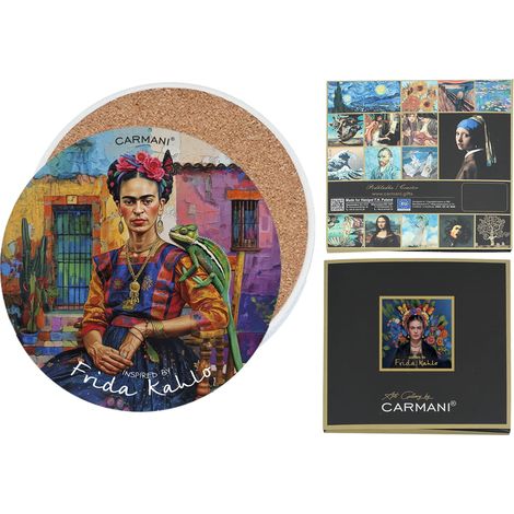 Carmani, posavasos de cerámica para taza o vaso. Inspirado en las pinturas de Frida Kahlo.