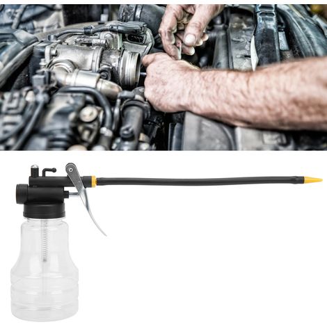 Pistolet à huile, bidon d'huile domestique, distributeur d'huile à buse longue et courte, remplisseur d'huile manuel transparent haute pression, pistolet à huile lubrifiante à long tube. (1/5)