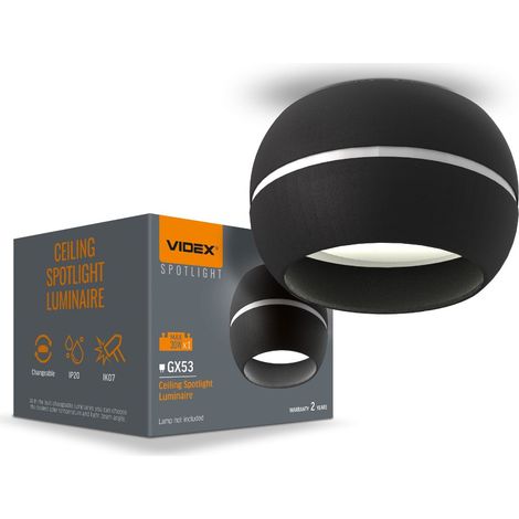 GX53 Spotlight Videx schwarze Deckeneinbauleuchte