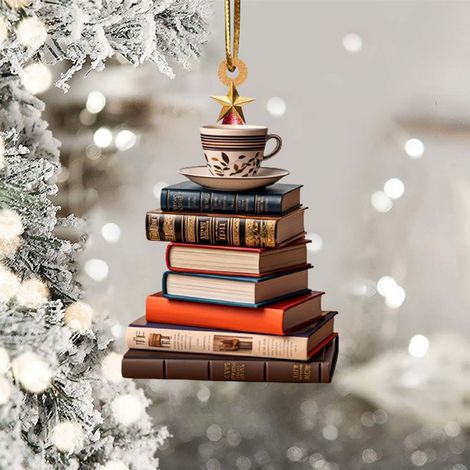Arbre De Noël En Livres Empilés - Décoration 3D Pour Intérieur - Ornement Festif Pour Cheminée Bureau Étagère - 1 Pièce (1/4)