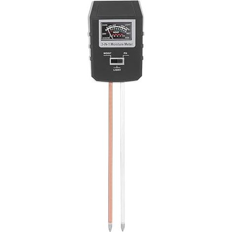 Misuratore di umidità del suolo, multifunzione 3 in 1 - Valore pH - Sensore di luce per giardino, fattoria, prato, uso interno ed esterno - Multifunzione 3 in 1 - Umidità del suolo