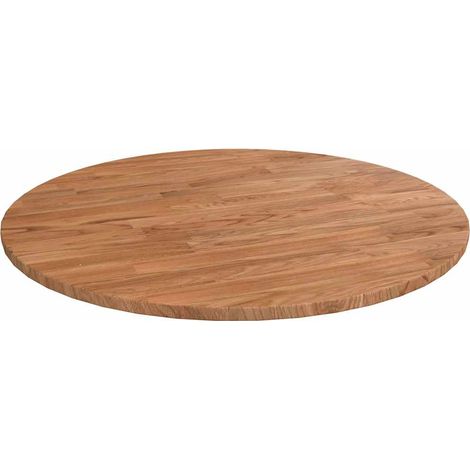 Piano Tavolo  Piano Scrivania Rotondo Marrone Chiaro Ø50x1,5 cm Rovere Trattato DAS608656 (1/5)