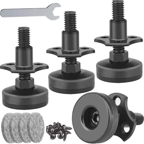 Patas niveladoras para muebles, 4 piezas, patas ajustables roscadas de 3/8"-16 con tornillos y llave, de acero al carbono de alta resistencia para mesa, silla, sofá y escritorio. (1/5)