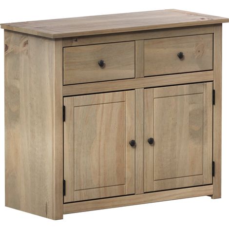 Panama Solid Pine Sideboard 2 Door 2 Drawer Cabinet Cupboard Storage