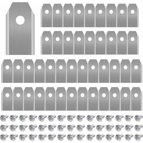 45 x Lames de Couteau en Titane pour Toutes Les Tondeuses Robotiques Husqvarn/Automower/ Yardforce/Gardena(3g-0.75mm) Avec 45 Vis, Lames de Rechange pour Modèles 105,310,315,320,420,430x,r40i (1/4)