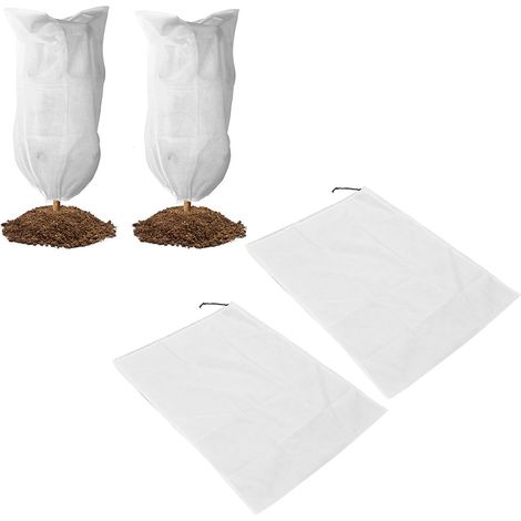 Lot de 2 housses de protection antigel pour plantes, housse de protection antigel non tissée avec cordon de serrage, housse pour plantes d'extérieur, 80 x 100 cm (1/5)