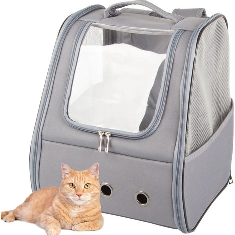 Sac de transport sac à dos pour chat chien lapin fenêtre dos ventilé (1/5)