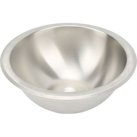 Évier de cuisine rond en acier inoxydable 304, finition étirée, gain de place, pour camping-car ou bateau. (1/5)