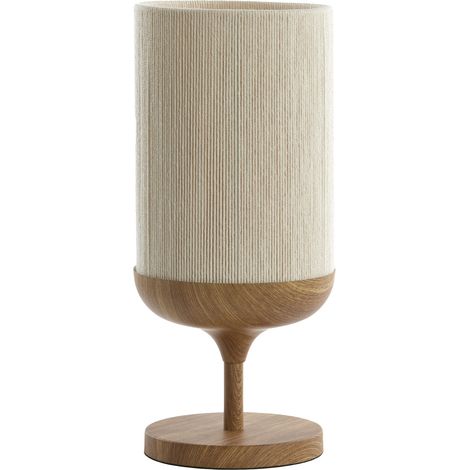 Lampe de table - beige naturel - Dania - coton métal - Ø 22cm - (1/5)