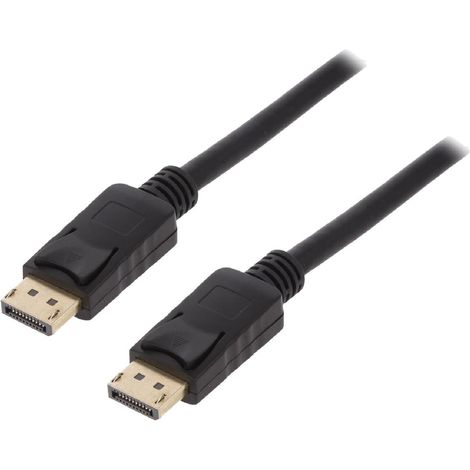 Cable DisplayPort 1.2 prise male des deux cotes 3D 4K UHD 5m - Noir