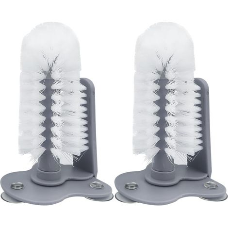 Brosse de Nettoyage Verre Double Face avec Ventouse pour Cuisine et Bar (1/4)