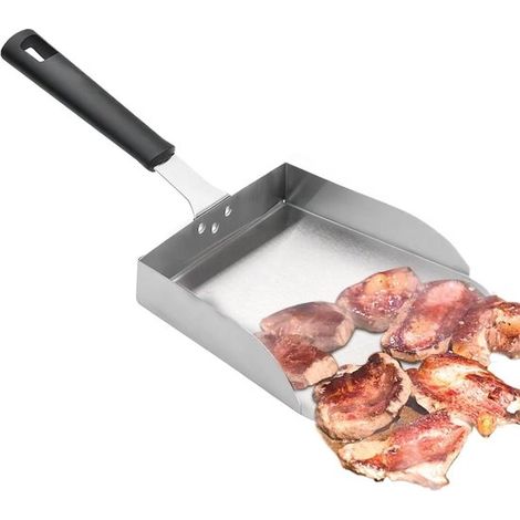 Metallspatel-Set – Grillbesteck – Fürs Kochen im Freien – Hitzebeständiger Holzgriff – 38,5 cm Länge – Silber (1/5)