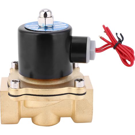 Magnetventil aus Messing, stromlos geschlossen, für Luft, Wasser und Öl, 1 Zoll, BSPP 2W250-25, AC 220 V/DC 24 V/DC 12 V (1/5)