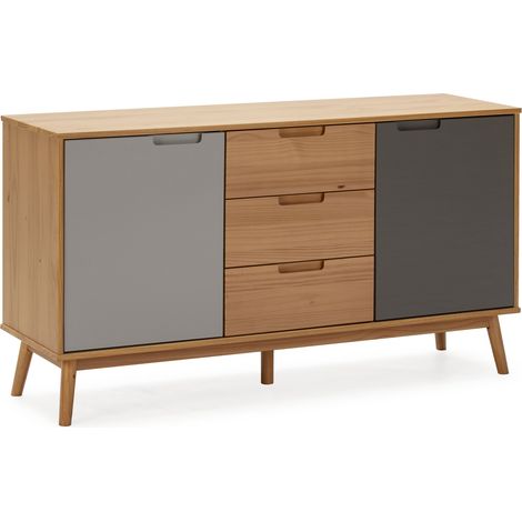 Credenza Bruce 3 cassetti y 2 Porte, Realizzato in Pino Massiccio, 140 cm (Larghezza) 40 cm (profondità) 80 cm (Altezza) (1/5)