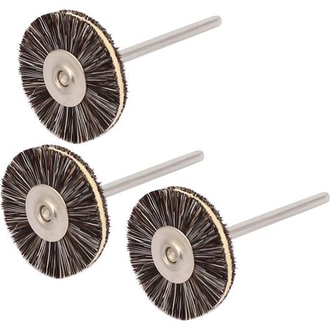 2.35mm Dia Schaft 22mm Rundkopf Borstenrindleder Polierbürsten 3st (1/4)