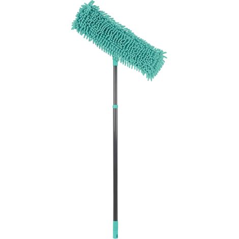 Super-Absorbent Chenille Extendable Flat Floor Mop, Turquoise/Grey (1/4)