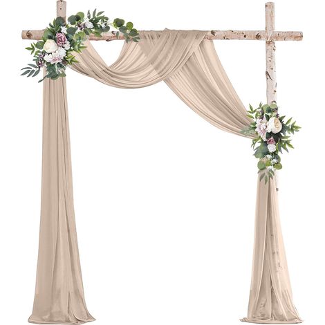 1 Rideau en tulle, 75x600cm, mousseline de soie, infroissable, lavable, pour mariage, fête, photographie