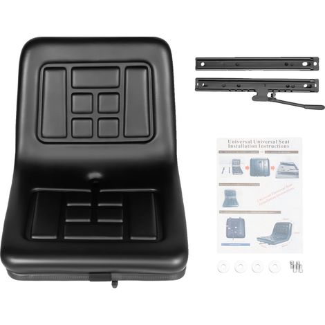 Asiento de tractor, diseño ergonómico, posición ajustable, negro. (1/2)