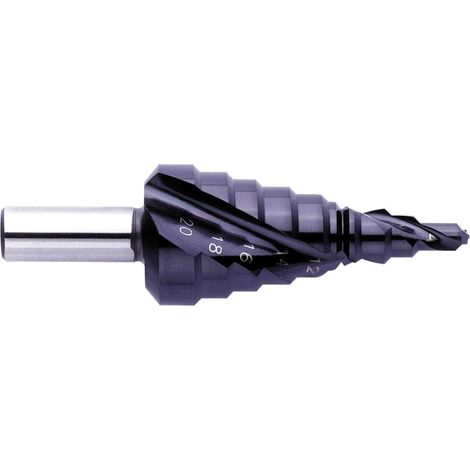 Exact 796 / 07022 HSS Punta a gradini 4 - 20 mm TiAIN Lunghezza totale 67 mm Alberino a 3 facce 1 pz.