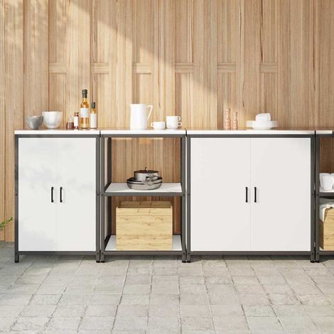 Aufbewahrungsset für die Küche 3 pcs Weiß Kaltgewalzter Stahl