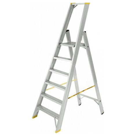 Escabeau 6 marches grande plateforme - Hauteur max. de travail 3.26m - 9306