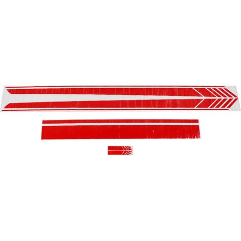 Autocollant Capot Voiture Étanche Universel Bande Course Côté Portière Décalcomanie Carrosserie Rouge (1/5)