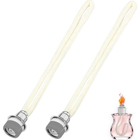Lot de 2 Meche Lampe pour Berger de Rechange, Brûleur Catalytique 17mm pour Lampe a Huile, Accessoire Aromathérapie pour Purifier l'air Ambiant, Argenté (1/5)
