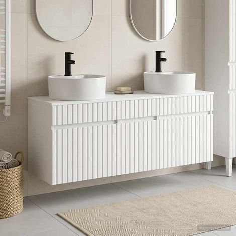 vidaXL Bathroom Cabinet Set 3 pcs White 49 x 44.5 x 65 cm (1/5)