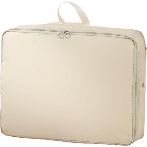 Sac de rangement ultra compressible, idéal pour doudounes, couettes, vêtements et couvertures (beige, taille M pour vêtements) (1/5)